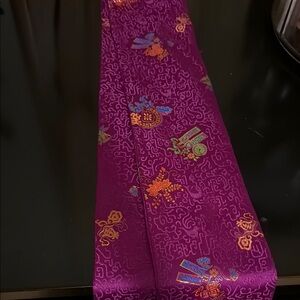 Elegant Purple Silk Scarf, Chinese inspired style